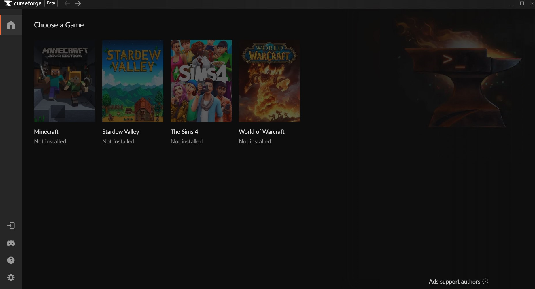 In addition to Minecraft, CurseForge launcher lets you manage mods for other games too An image of the curseforge landing screen